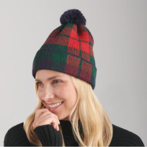 Scottish-Tartan-Pom-Hat